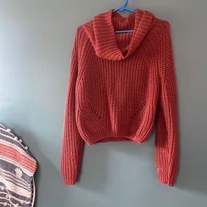 Orange cowl neck sweater